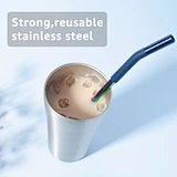 Reusable Metal Straws with Silicone Tips for comfortable sipping